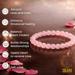 Premium Rose Quartz Bracelet for Women and Men