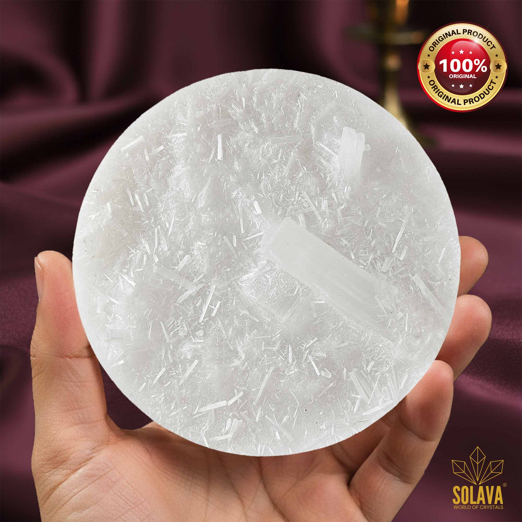 Original Black Obsidian Bracelet with Selenite Plate