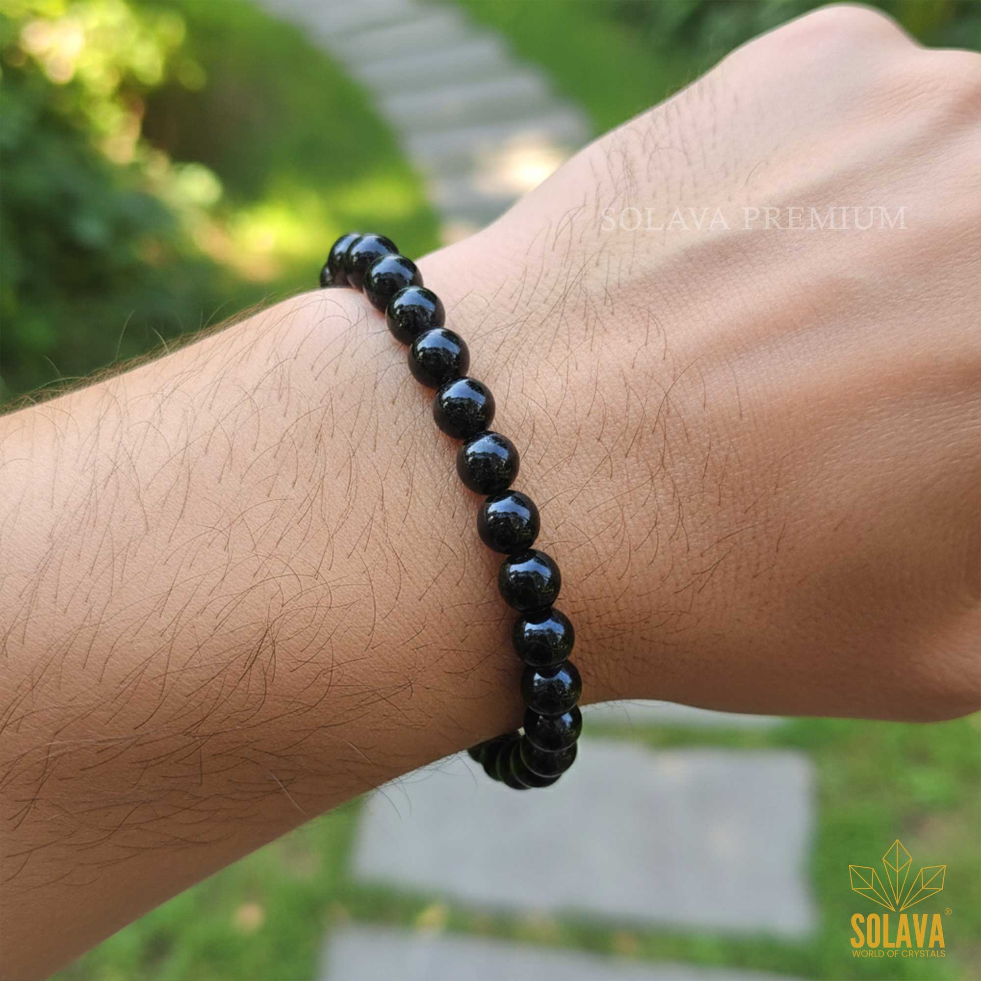 Premium Black Tourmaline Bracelet Original Certified for Men & Women