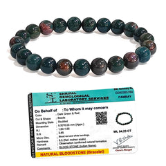 Blood Stone Bracelet with Lab Certificate