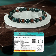 Natural Bloodstone bracelet with Raw Selenite Plate