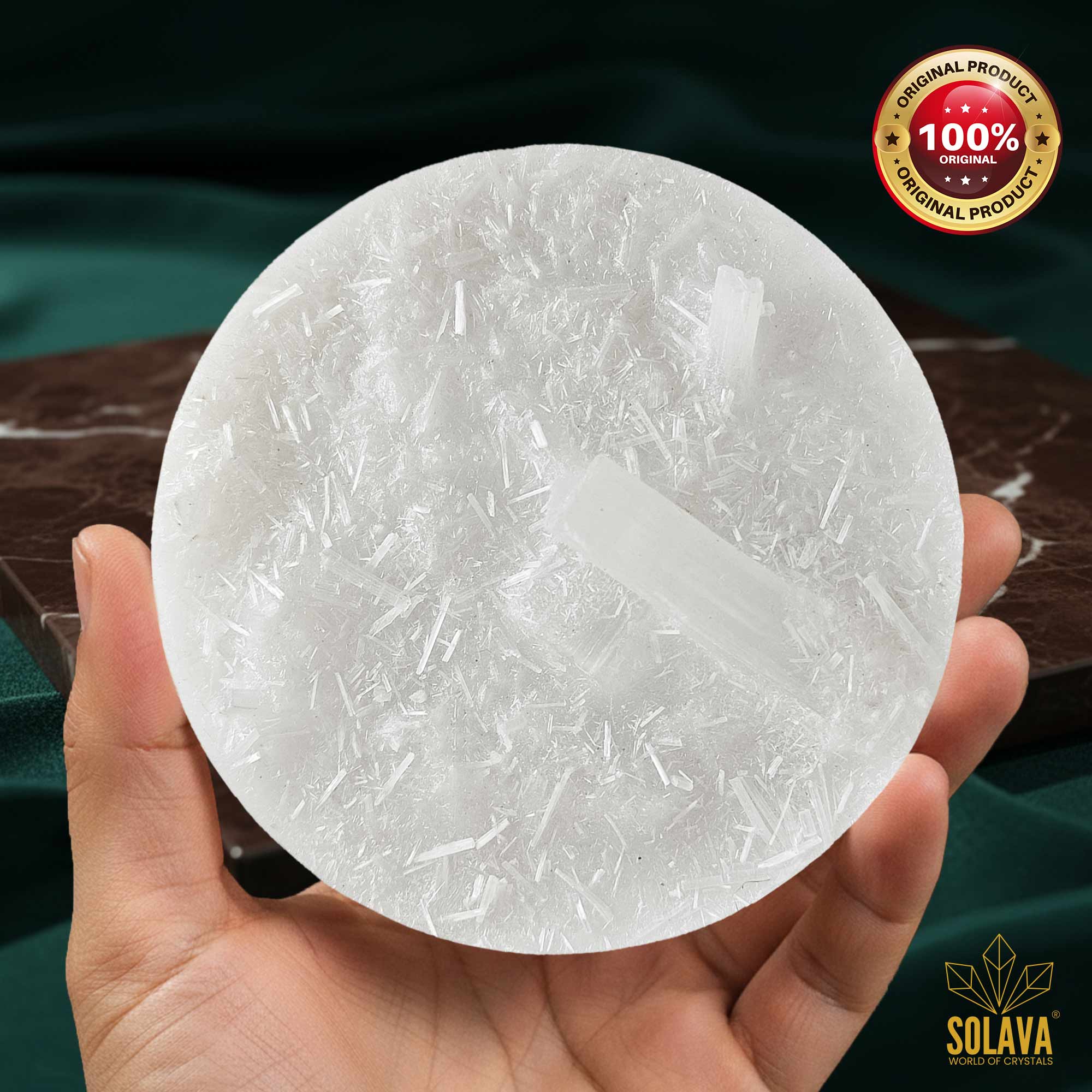 Natural Bloodstone bracelet with Raw Selenite Plate