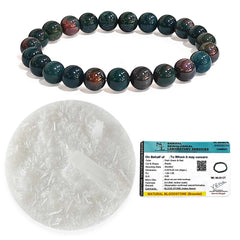 Natural Bloodstone bracelet with Raw Selenite Plate