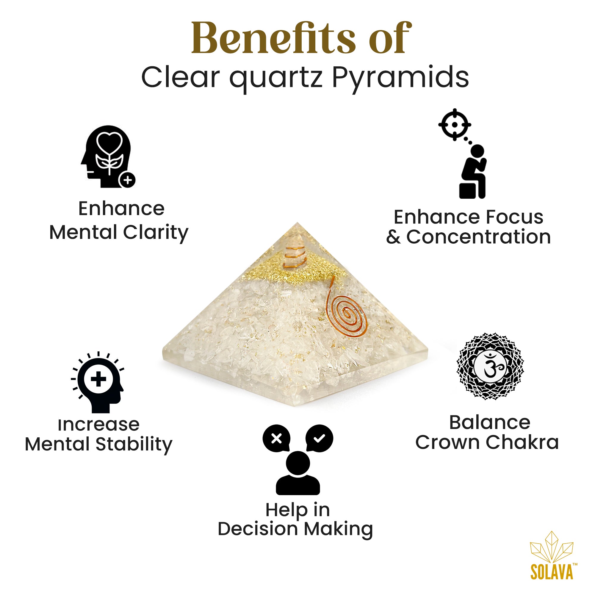 Original Clear Quartz Crystal Pyramid