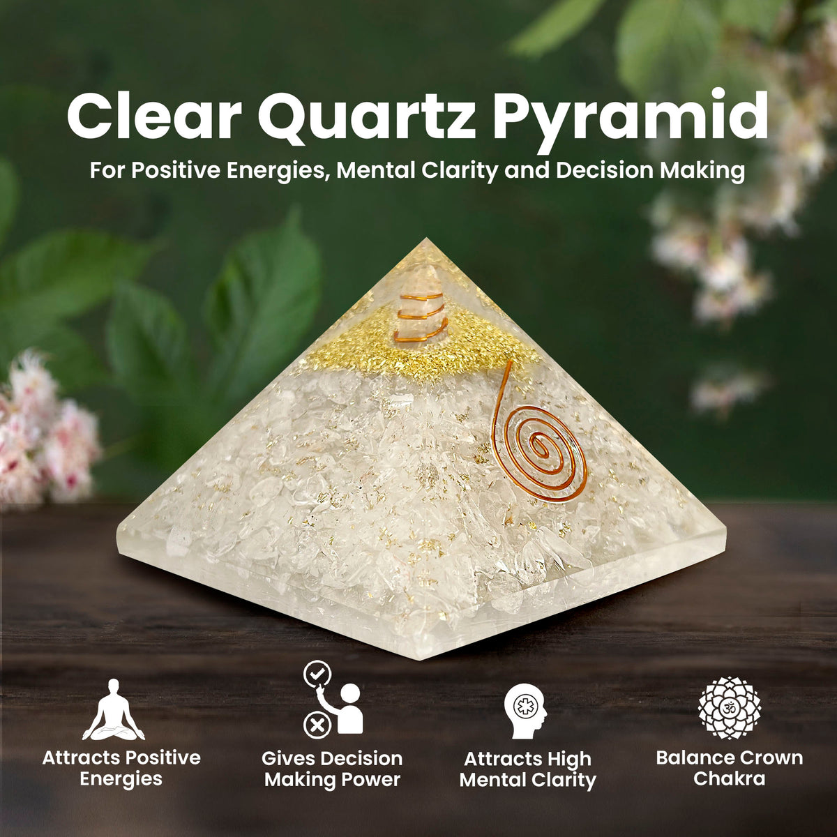 Original Clear Quartz Crystal Pyramid