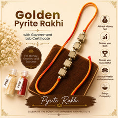 Original Golden Pyrite Rakhi with Certificate