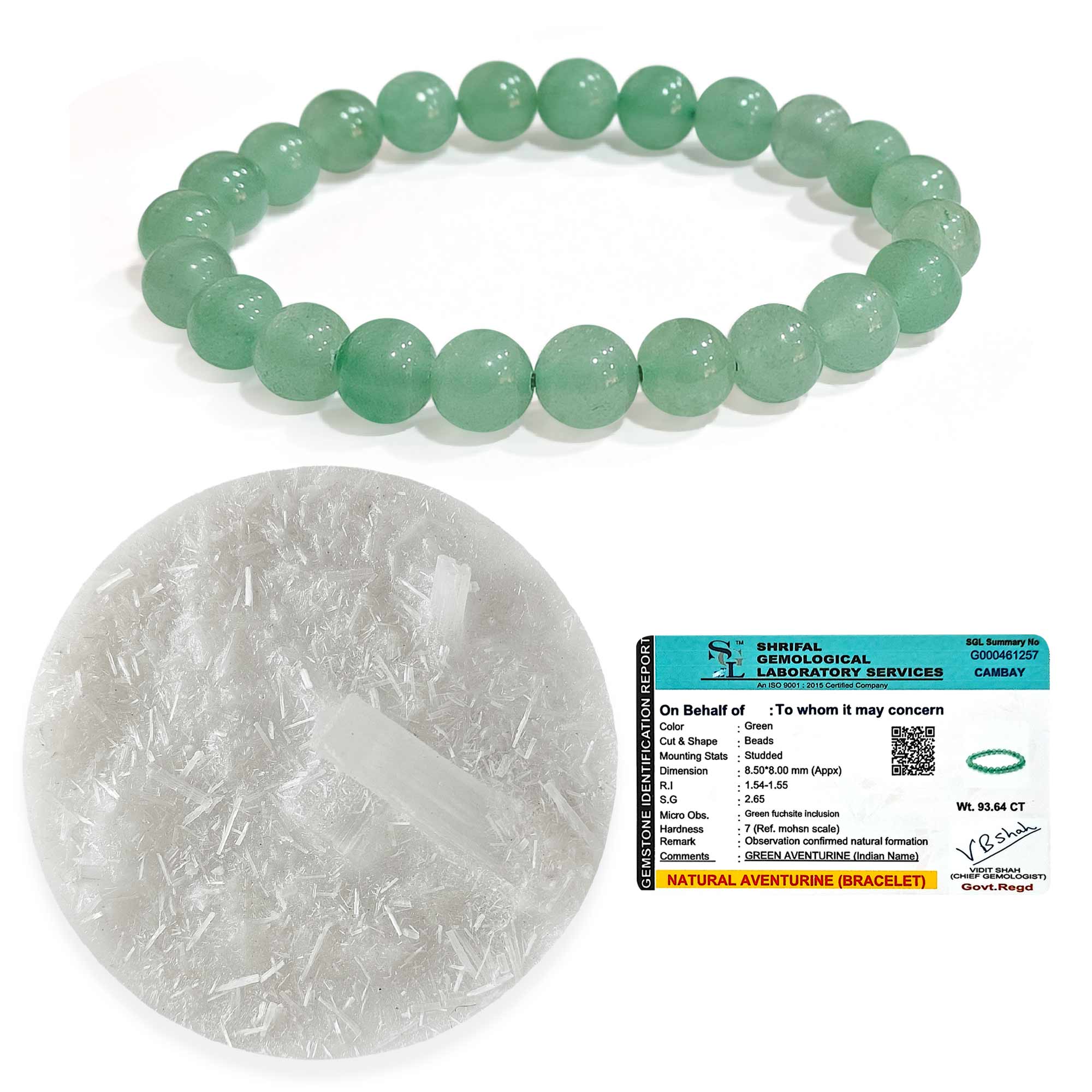 Original Green Aventurine Bracelet with Selenite Plate