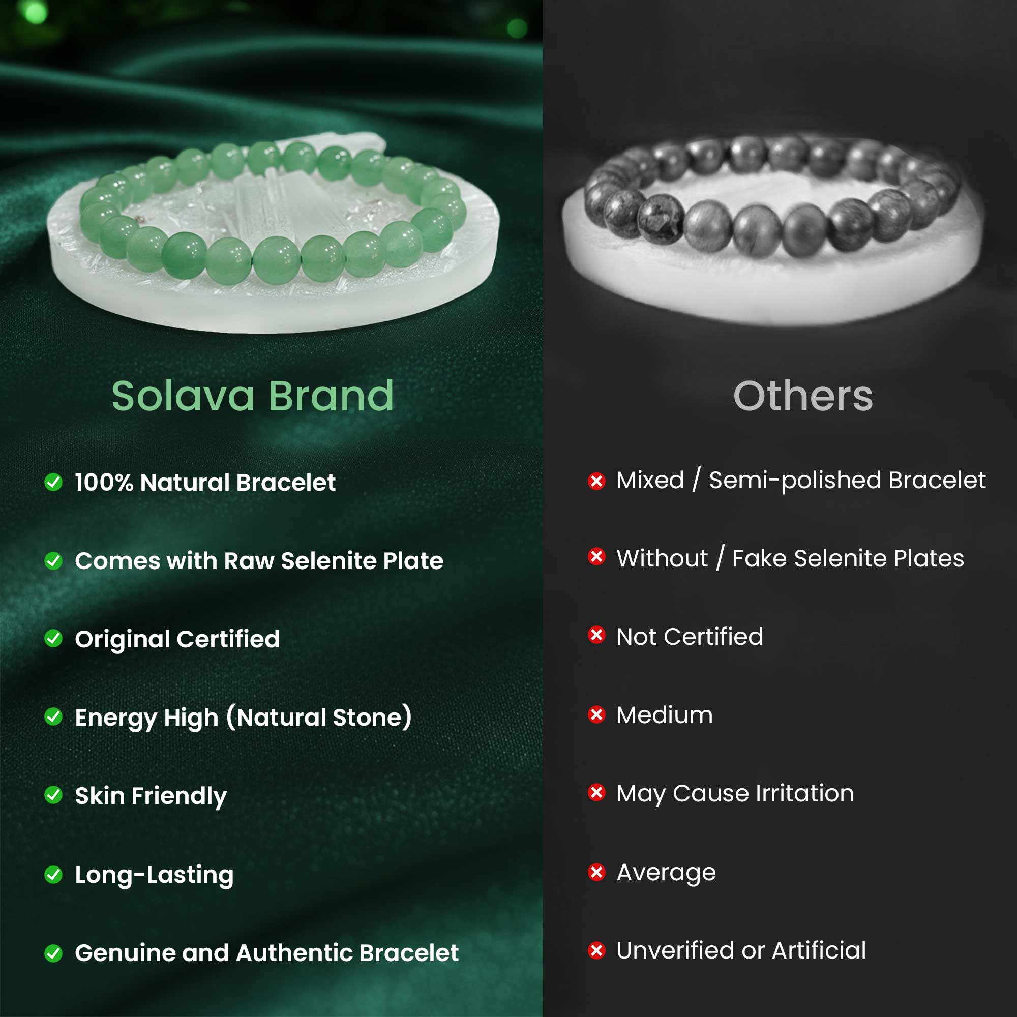 Original Green Aventurine Bracelet with Selenite Plate