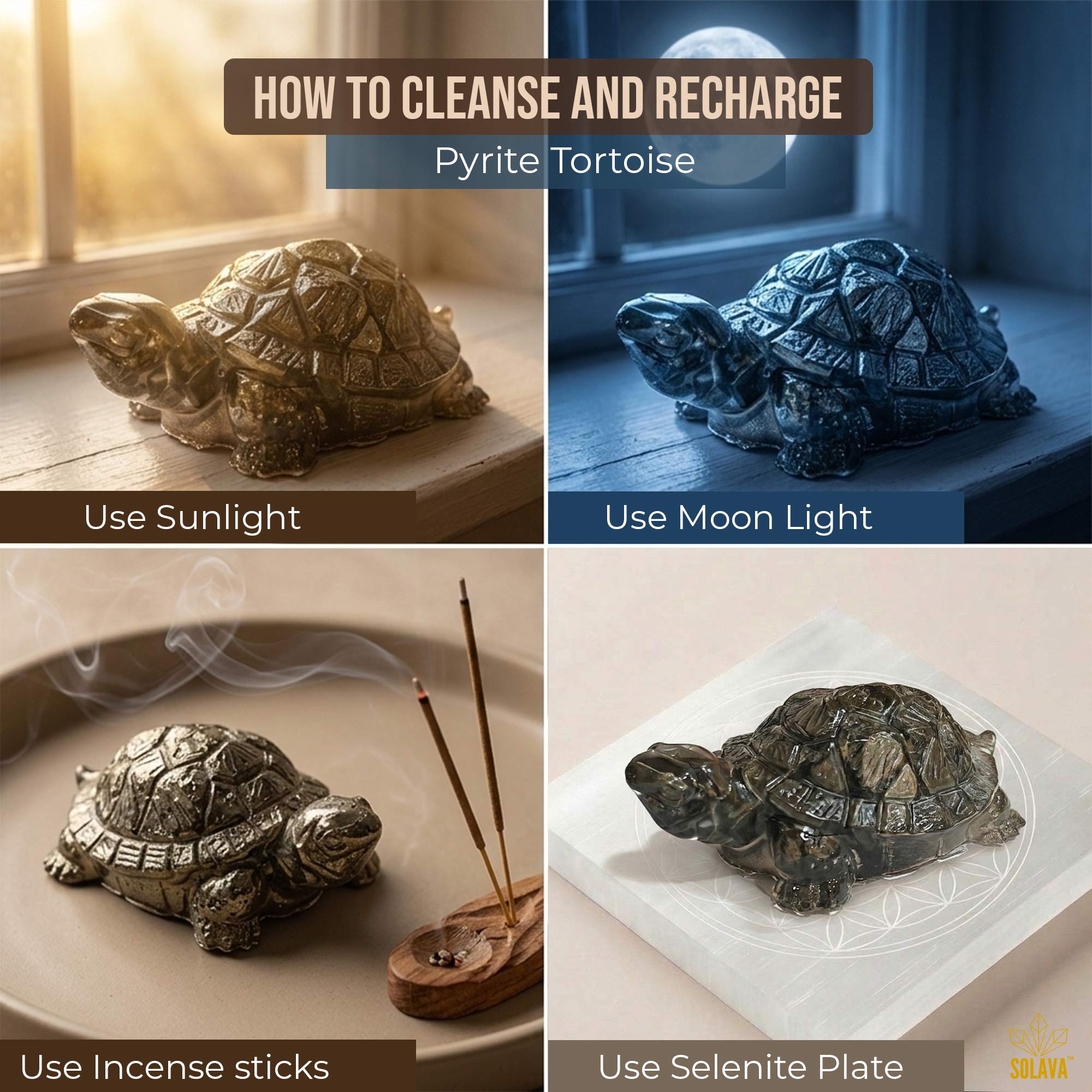 Natural Pyrite Tortoise (Kachhua) for Money, Vastu & Feng Shui