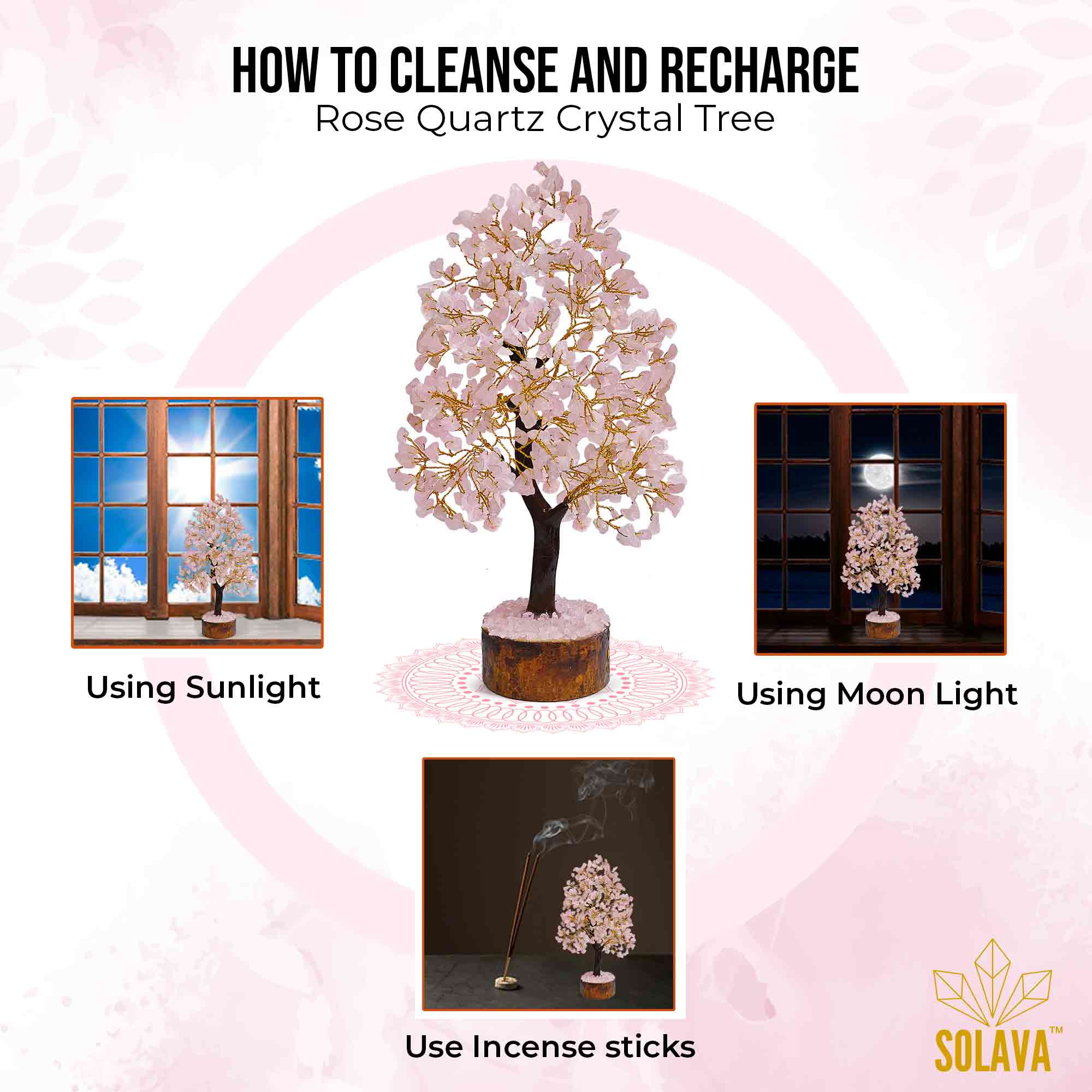 Original Rose Quartz Tree - Certified Rose Quartz Crystal Tree