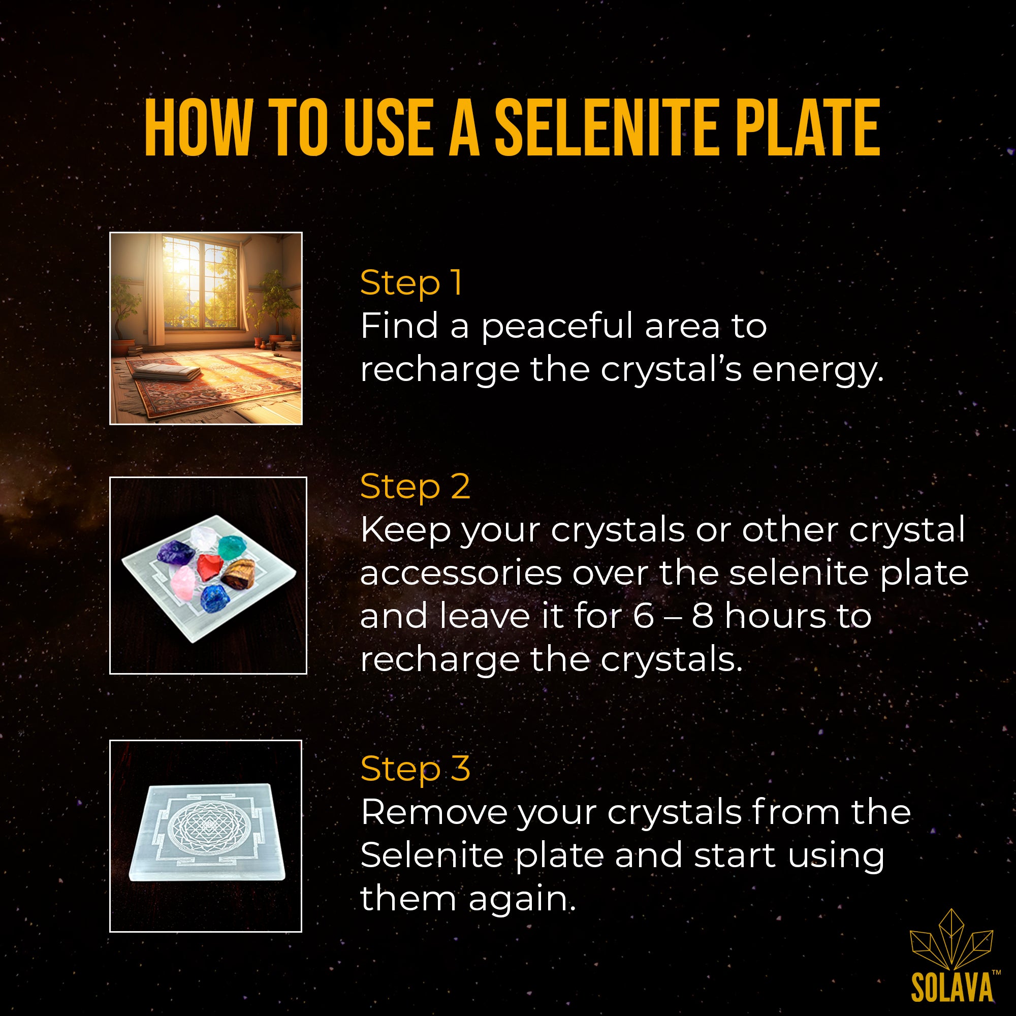 Original Selenite Plate - Shree Yantra Engraved Charging Plate