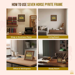 Original Seven Horse Pyrite Frame - Certified 7 Horse Frame