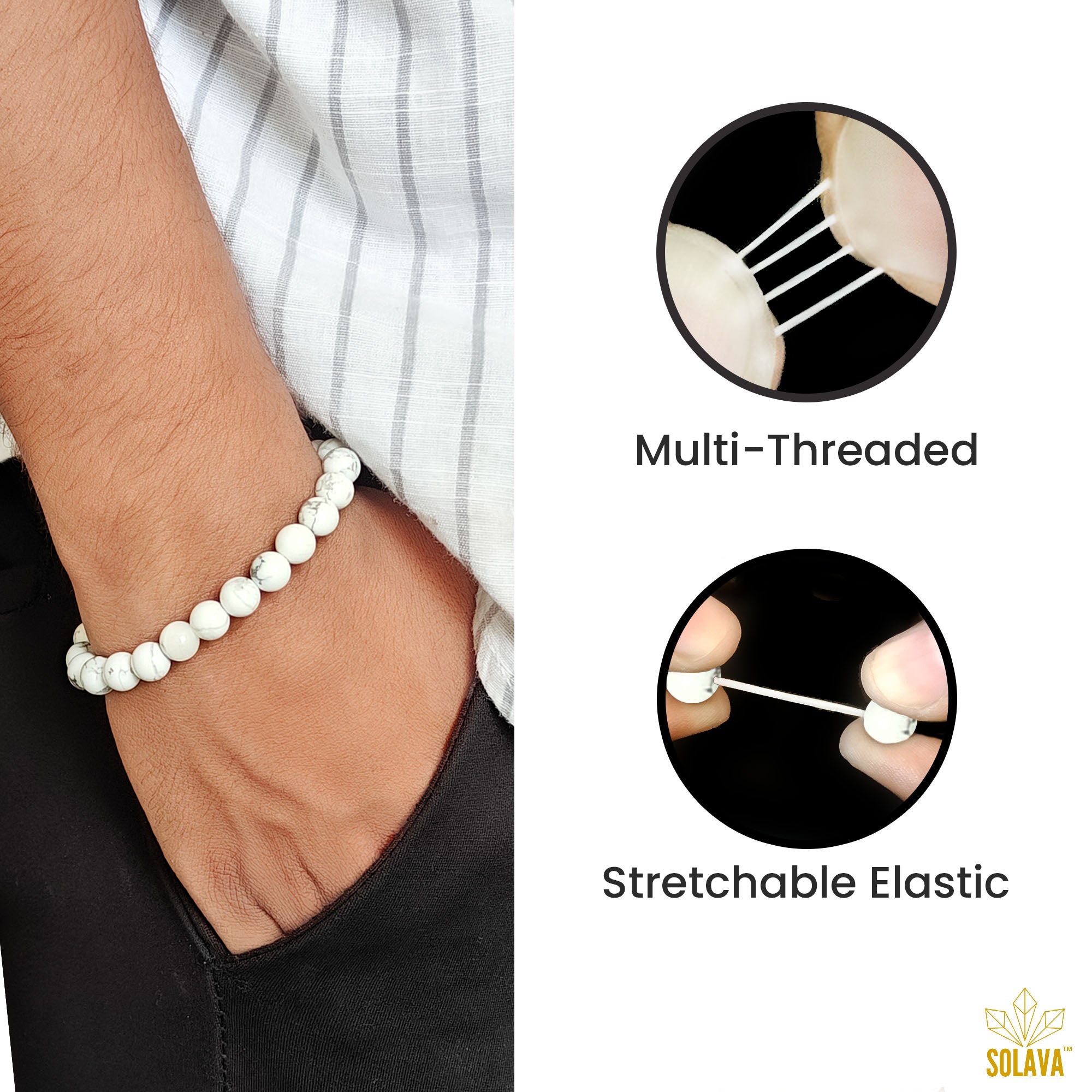 Original Howlite Bracelet with Certificate
