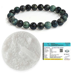 Natural Kambaba Jasper Bracelet with Raw Selenite Plate