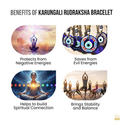 SOLAVA Karungali Bracelet with Rudraksha Beads
