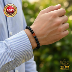 SOLAVA Karungali Bracelet with Rudraksha Beads