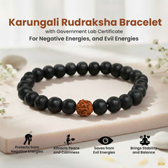 SOLAVA Karungali Bracelet with Rudraksha Beads