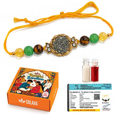 SOLAVA Rakhi - Money Magnet Crystal Rakhi for Brother and Bhabhi