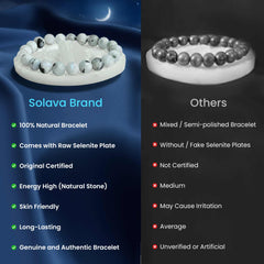 SOLAVA Moonstone Bracelet Certified with Selenite Plate