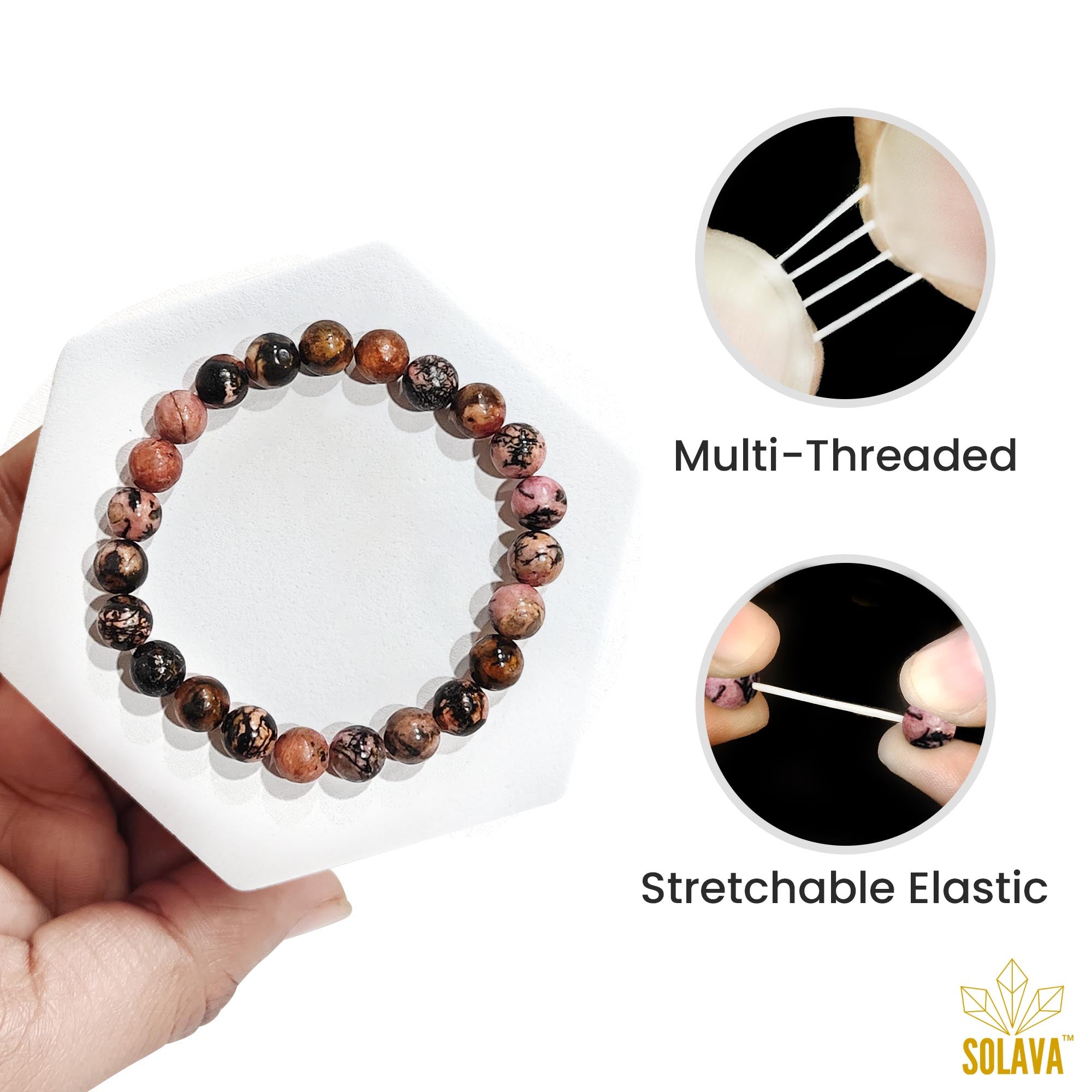 Rhodonite Bracelet with Certificate