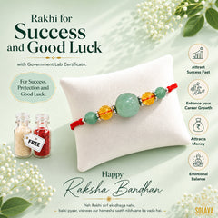 Crystal Rakhi for Success and Good Luck with Certificate