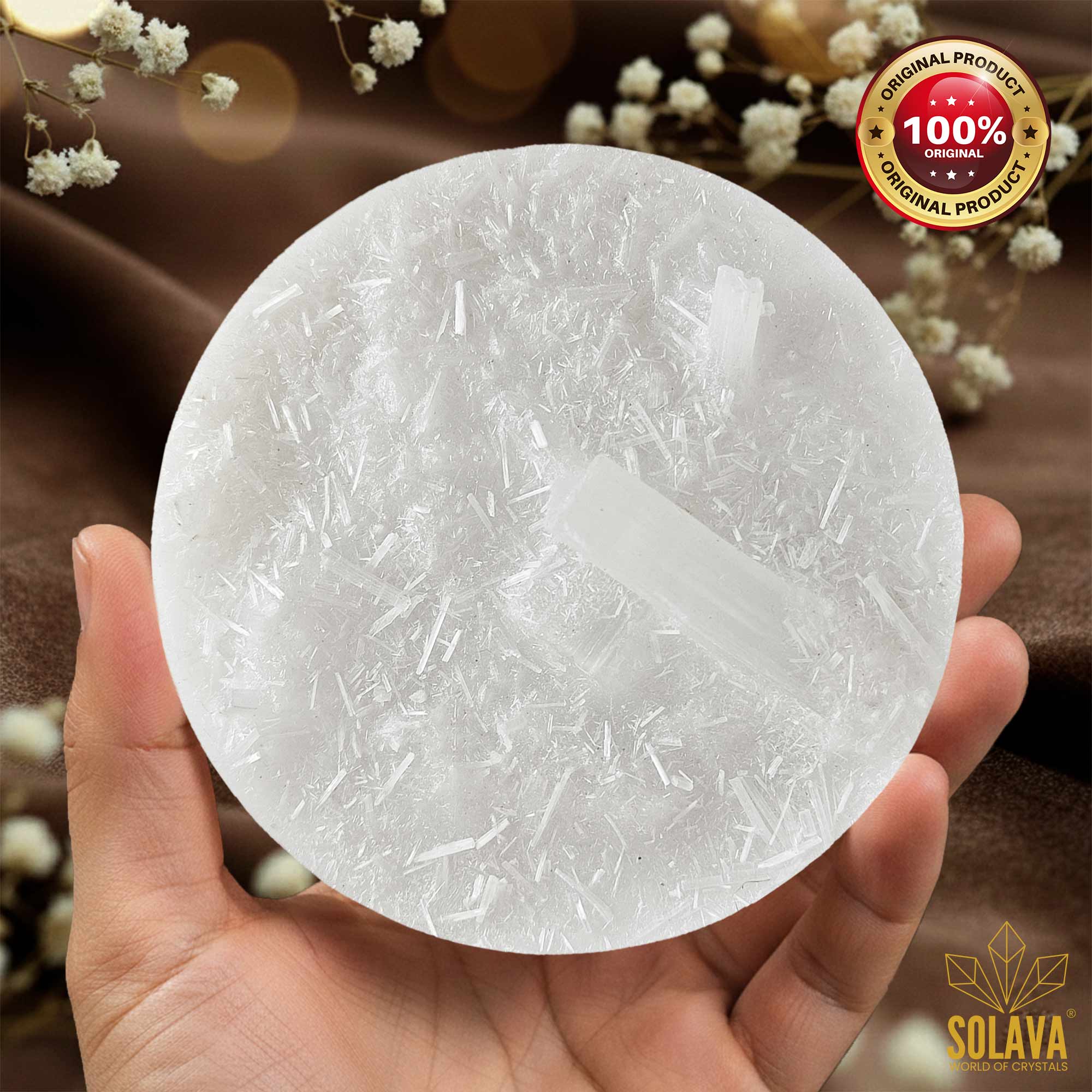 Original Tiger Evil Eye Bracelet with a Raw Selenite Plate