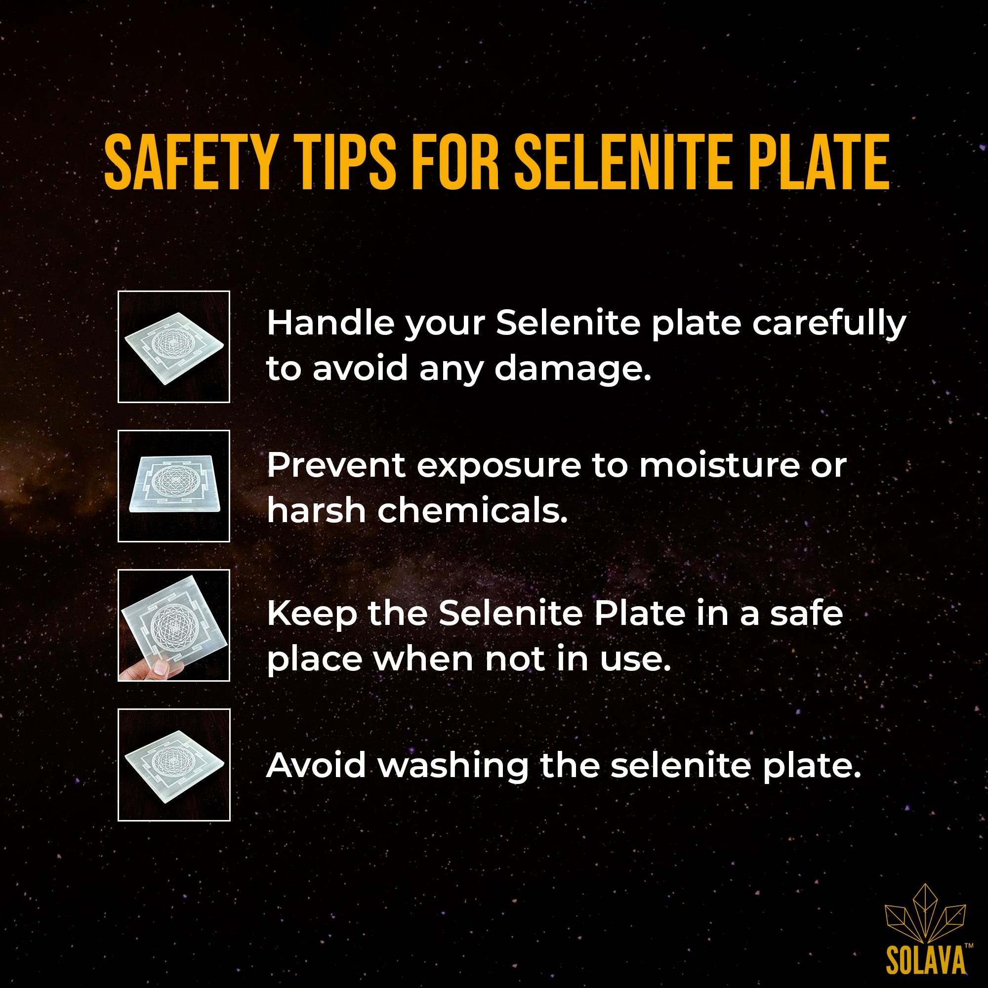 Original Selenite Plate - Shree Yantra Engraved Charging Plate