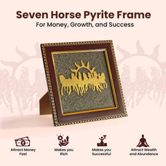 Original Seven Horse Pyrite Frame - Certified 7 Horse Frame