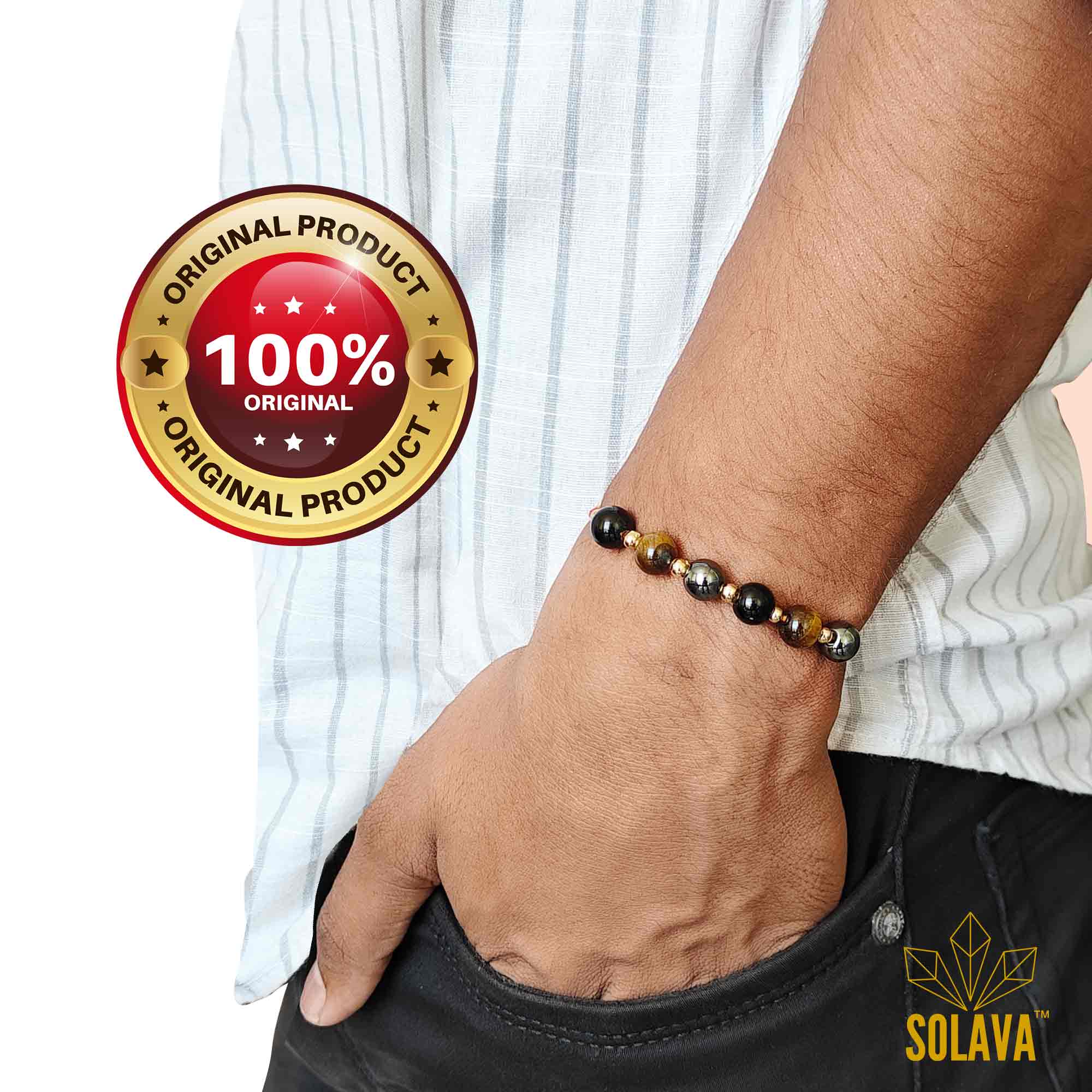 Original Triple Protection Crystal Rakhi with Certificate