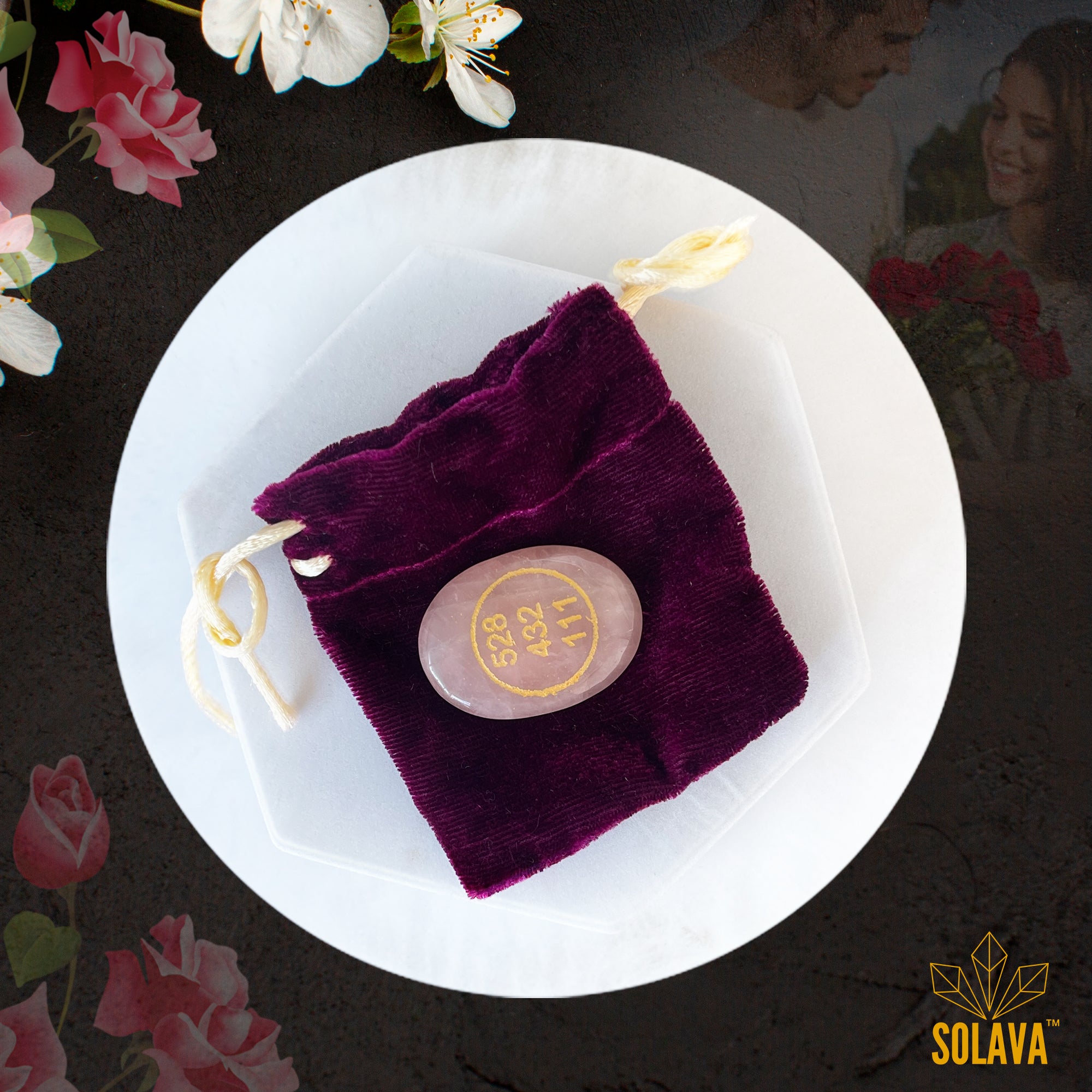 Original Rose Quartz Stone Zibu Coin
