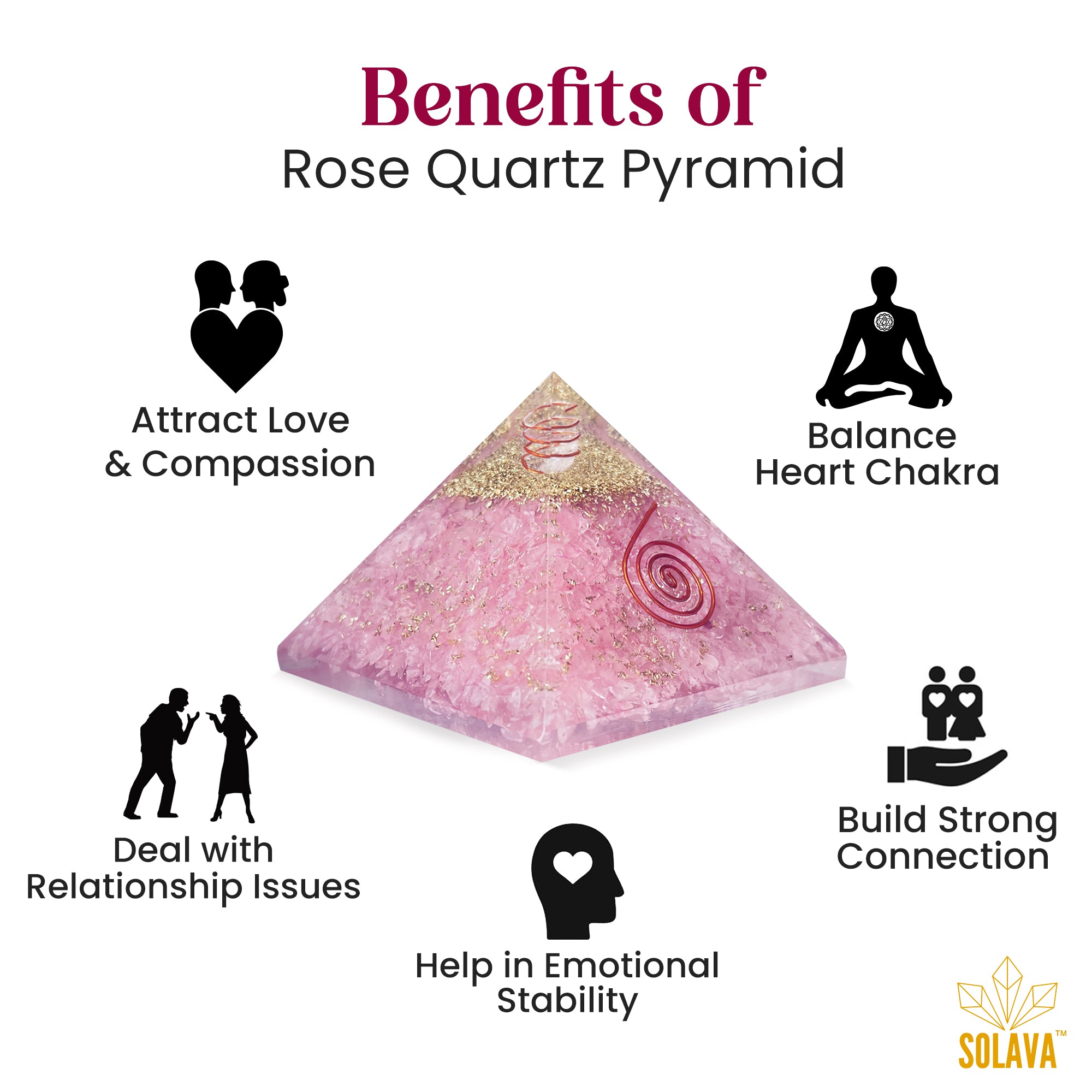 Original Rose Quartz Crystal Pyramid