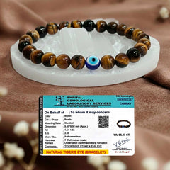Original Tiger Evil Eye Bracelet with a Raw Selenite Plate