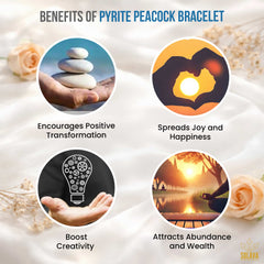 SOLAVA Peacock Pyrite Bracelet for Men & Women