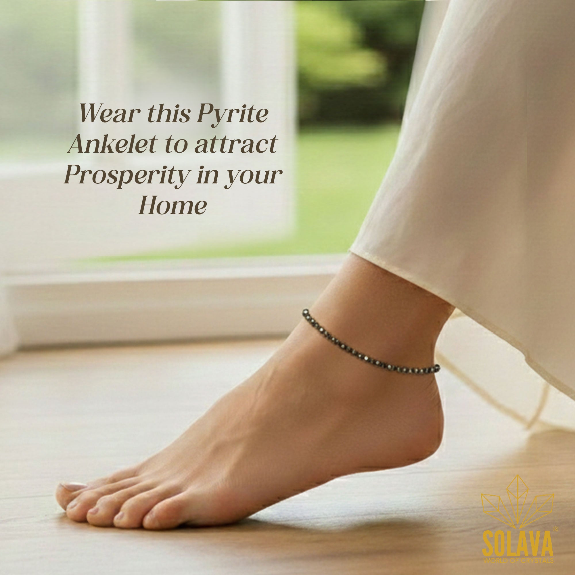 Raw Pyrite Anklet Certified - Pyrite Payal