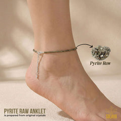 Raw Pyrite Anklet Certified - Pyrite Payal