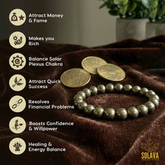 Premium Pyrite Bracelet with Certificate for Men and Women