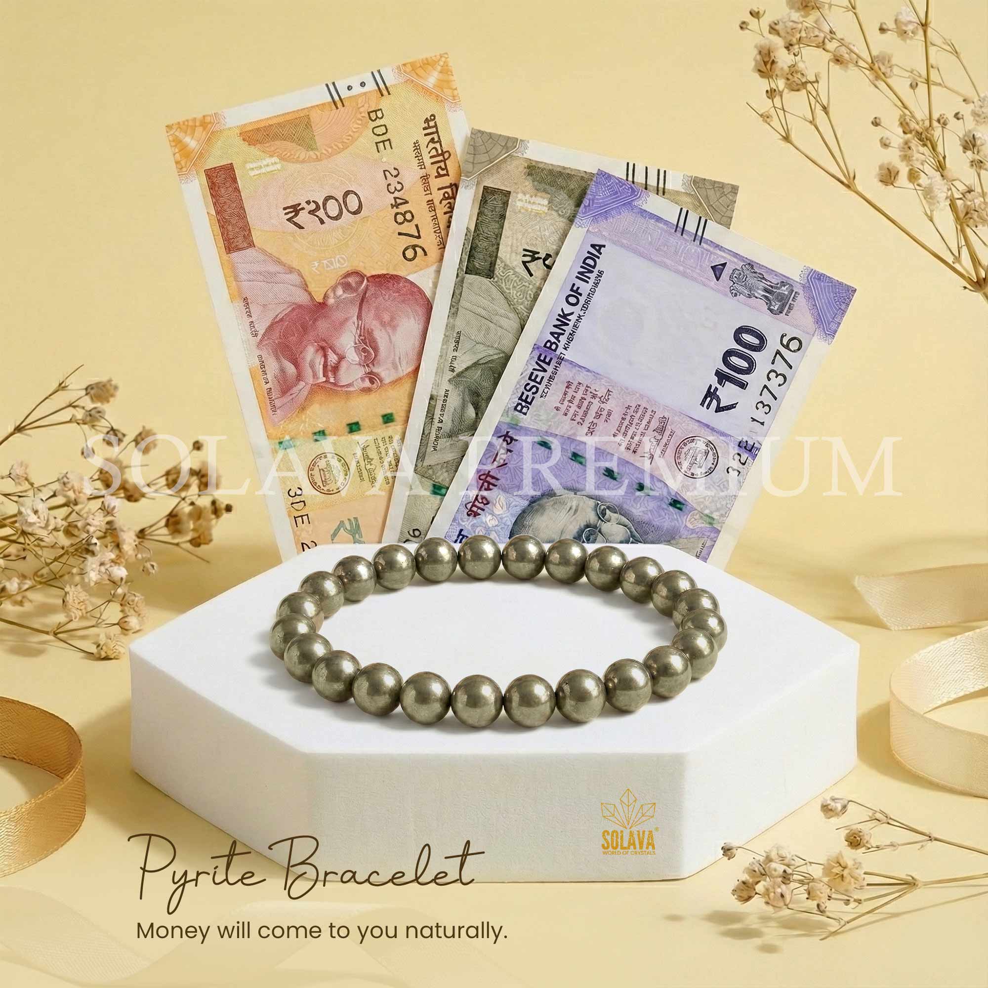 Premium Pyrite Bracelet with Certificate for Men and Women