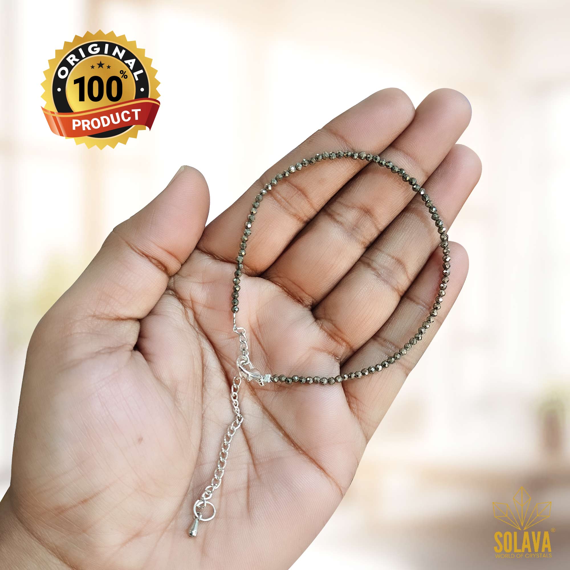 Raw Pyrite Anklet Certified - Pyrite Payal