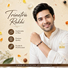 Natural Trinetra Crystal Rakhi for Brother and Bhabhi