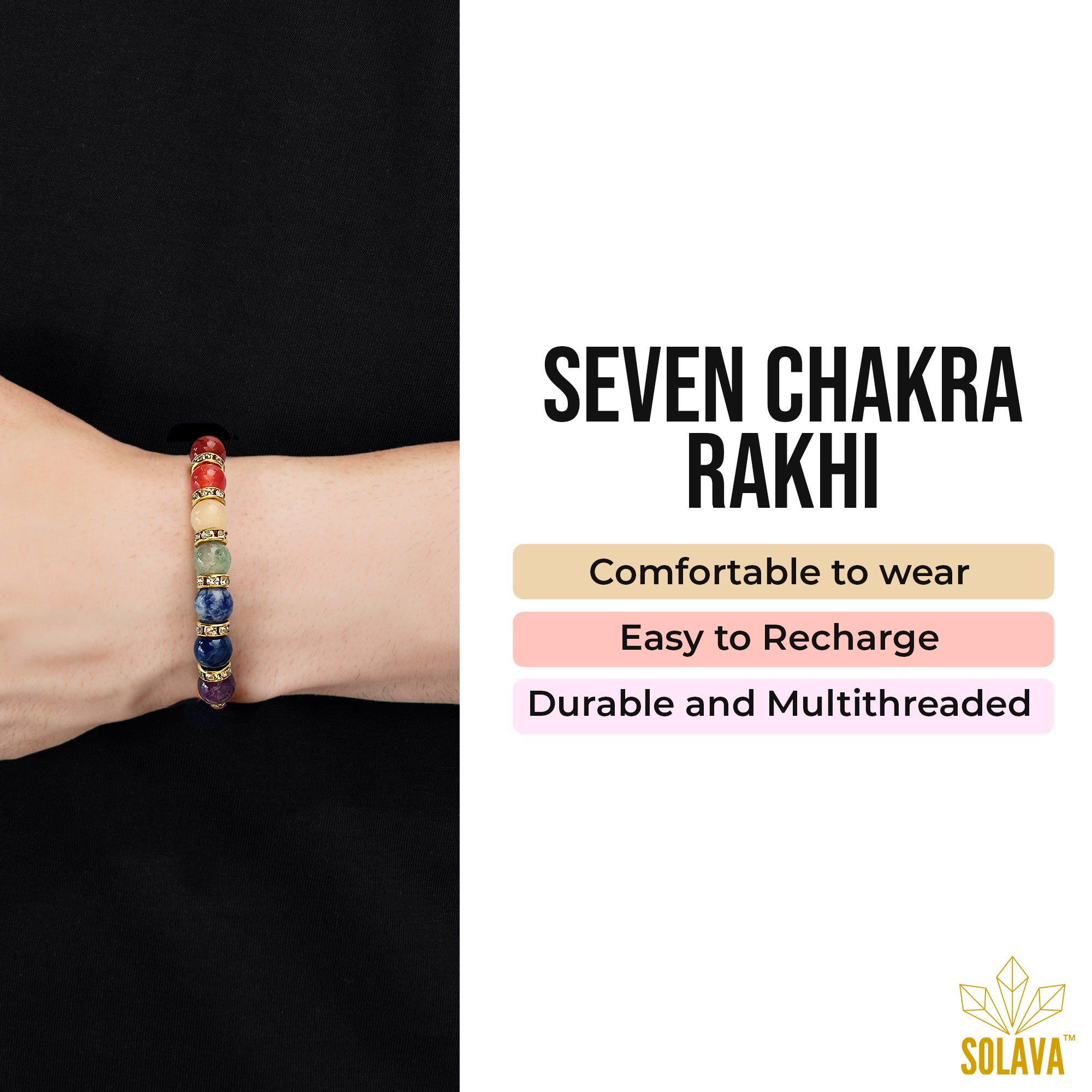 Original Seven Chakra Rakhi for Brother and Bhabhi