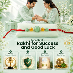 Crystal Rakhi for Success and Good Luck with Certificate