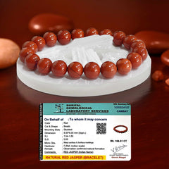 Original Red Jasper Bracelet Original Certified with Selenite Plate