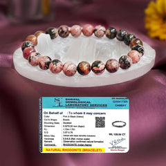 Original Rhodonite Bracelet with Selenite Plate