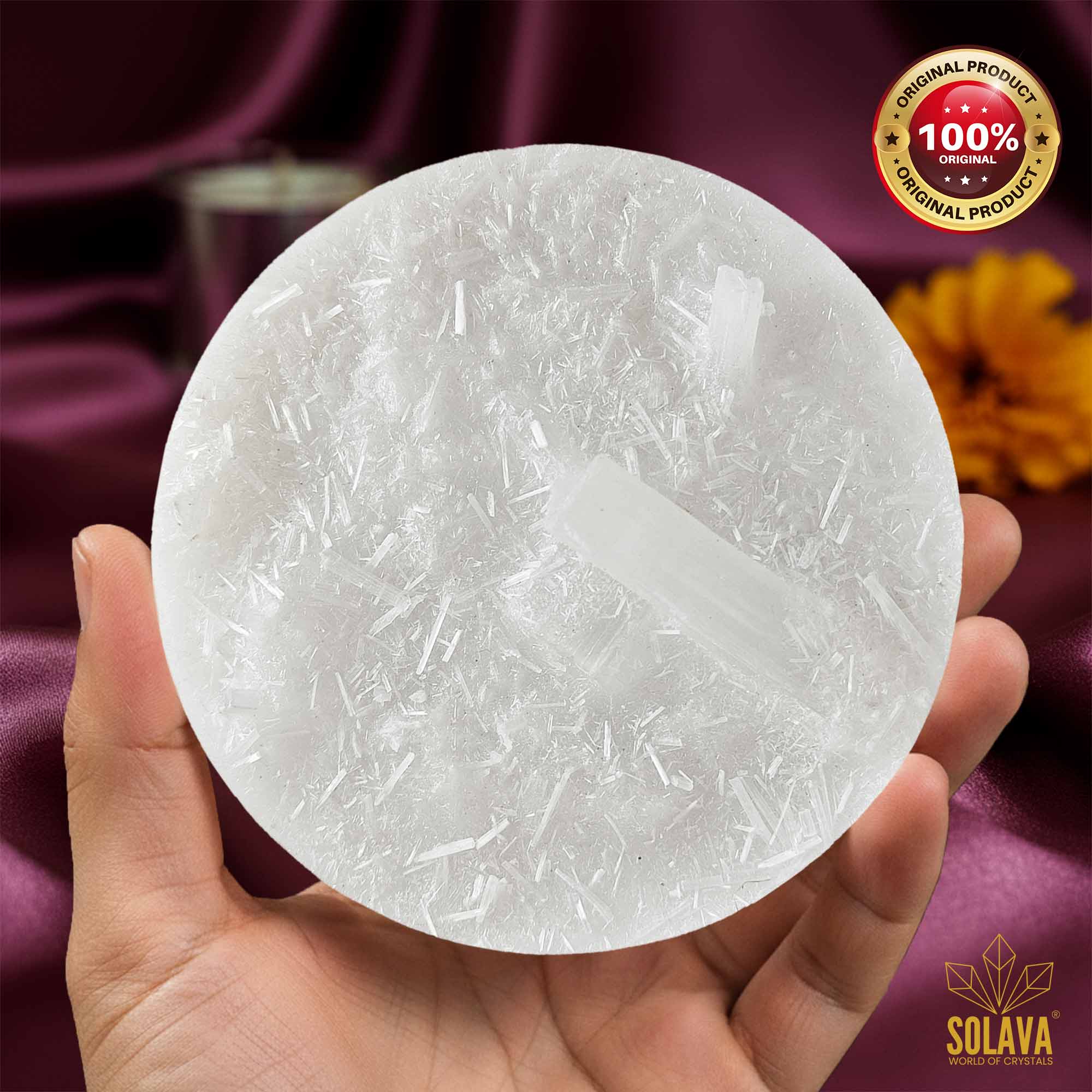 Original Rhodonite Bracelet with Selenite Plate