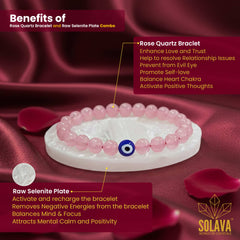 Original Rose Quartz Bracelet with Selenite Plate