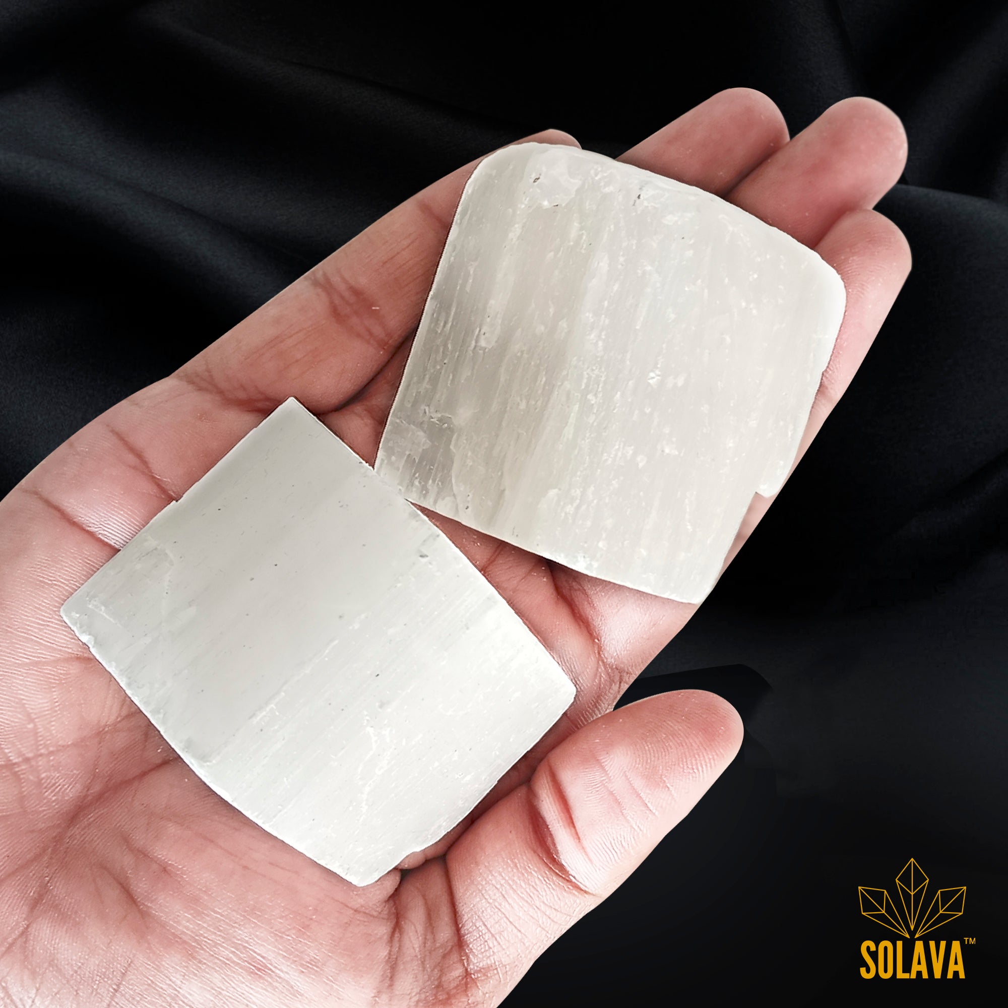 Natural Selenite Raw Crystal Stone Original Certified - 2 Piece