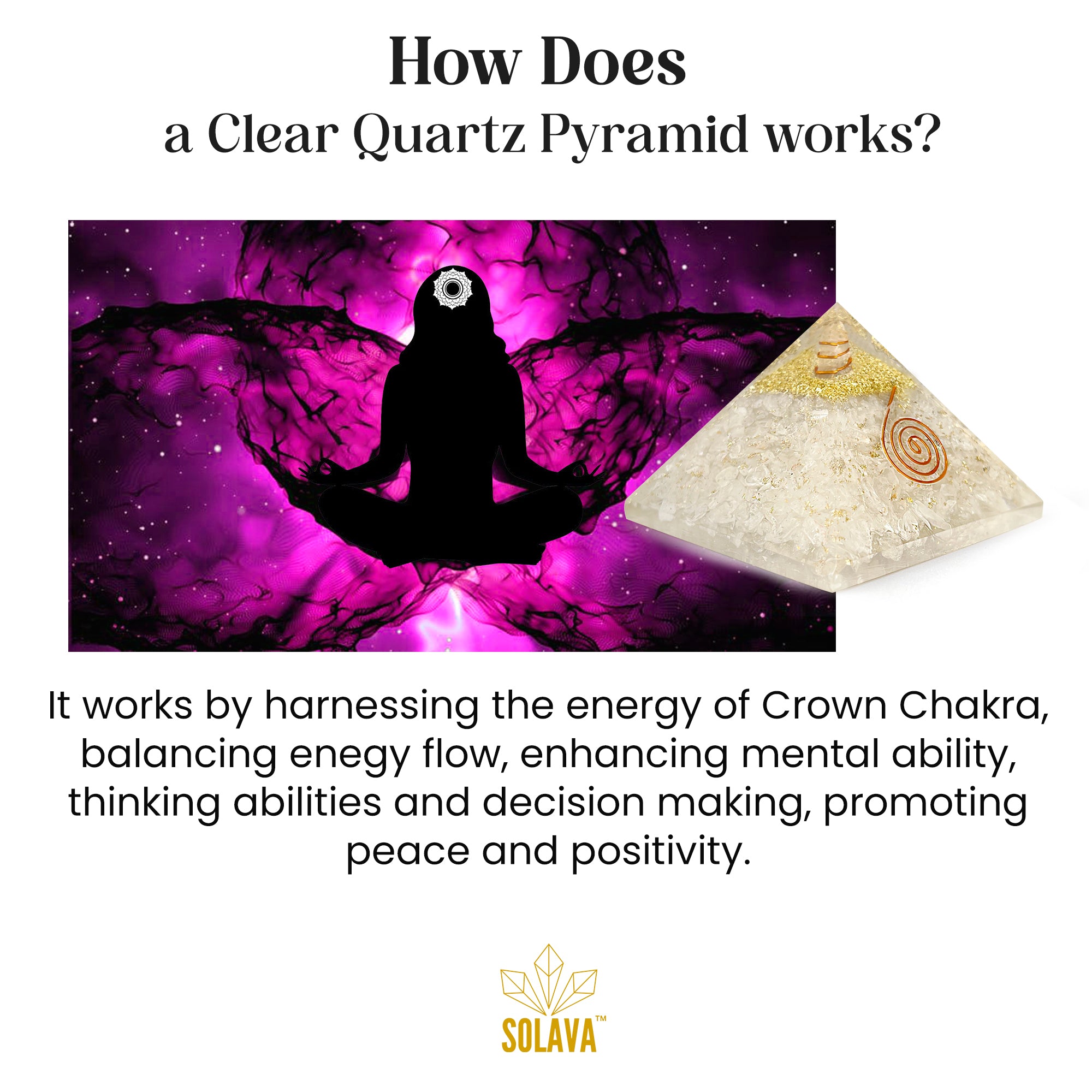 Original Clear Quartz Crystal Pyramid