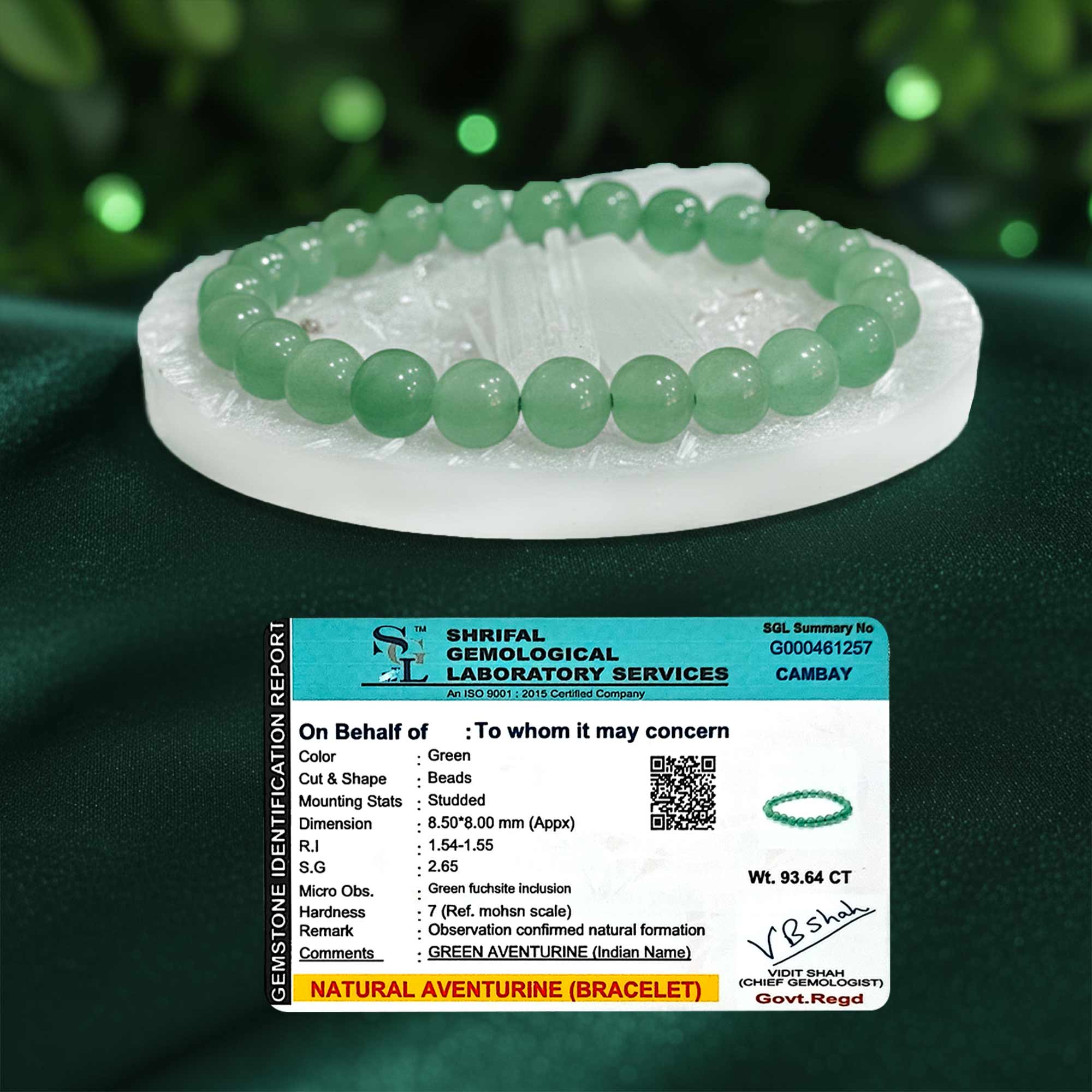 Original Green Aventurine Bracelet with Selenite Plate