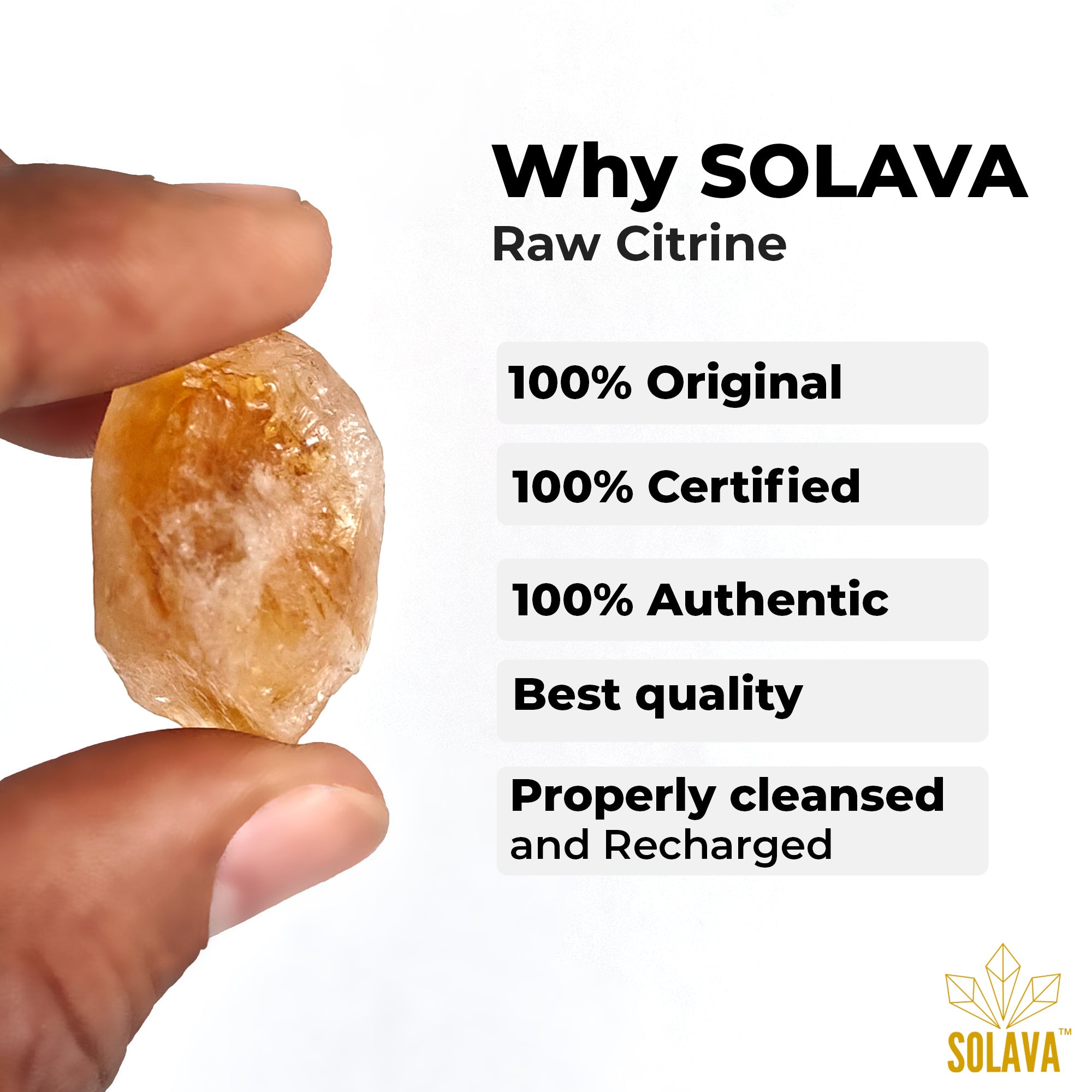 Natural Original Raw Citrine Crystals Original Certified - Raw - 2+ Piece