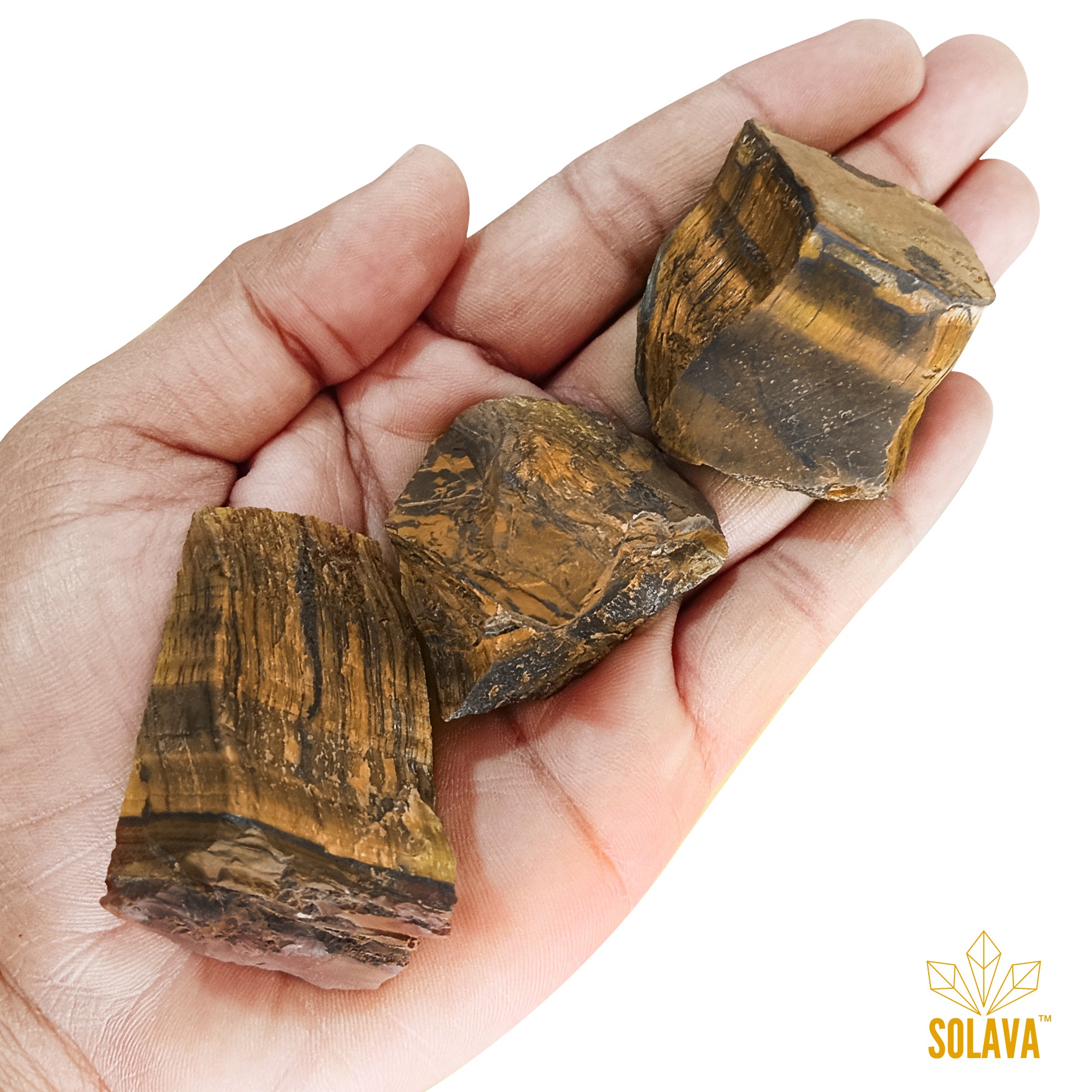 Natural Tiger Eye Crystal Stone Original Certified - Raw - 2 Piece